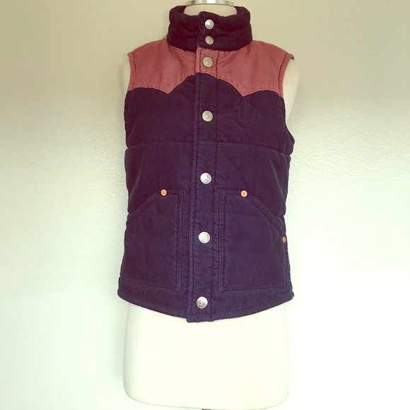 True Religion Corduroy Zip Up Puffer Vest - Picture 1 of 5
